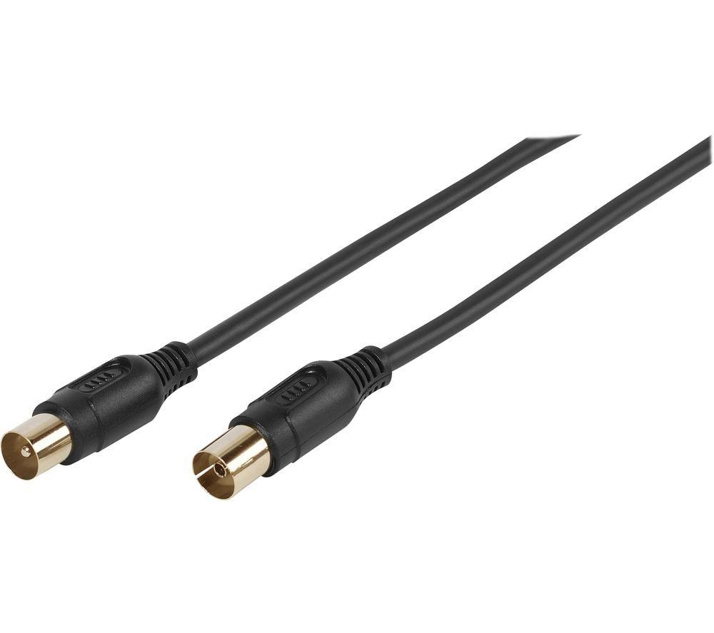 Vivanco - Antenna Cable 48/20 15Gb, Coaxial Connector, 1.5 M, 90Db, Black