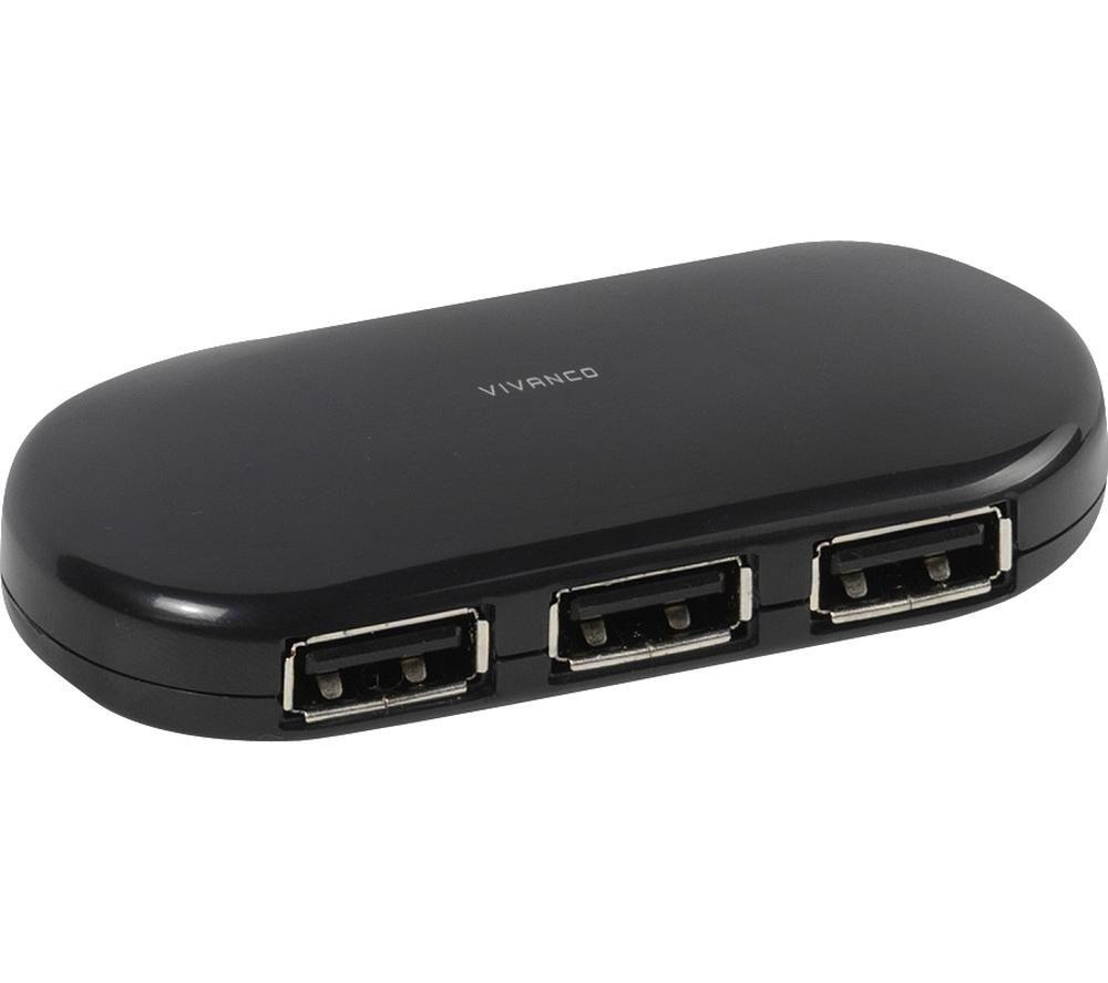 Image of VIVANCO 36659 4-port USB 2.0 Hub - Black