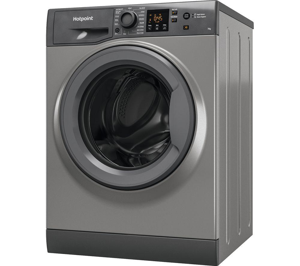 HOTPOINT NSWR 743U GK UK N 7 kg 1400 Spin Washing Machine - Graphite, Silver/Grey