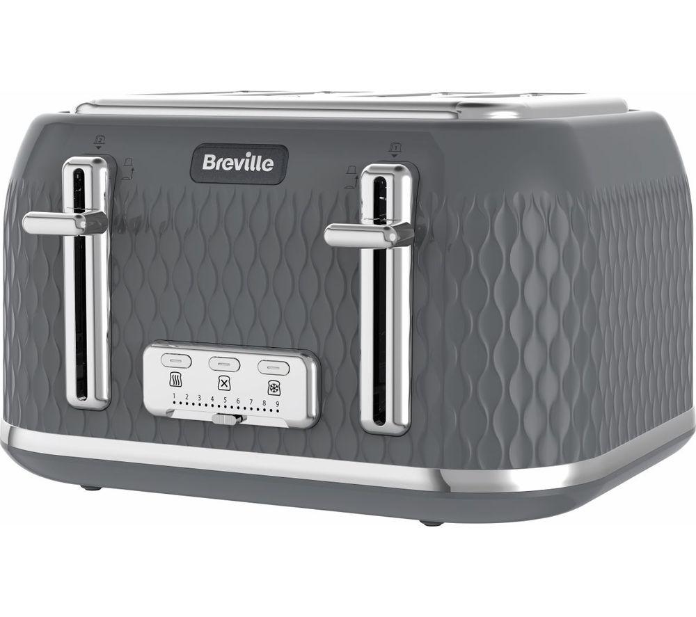 BREVILLE Curve VTR013 4-Slice Toaster - Grey, White