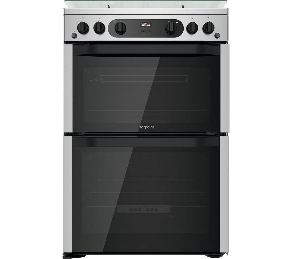 HOTPOINT HDM67G0CCX 60 cm Gas Cooker - Stainless Steel, Stainless Steel