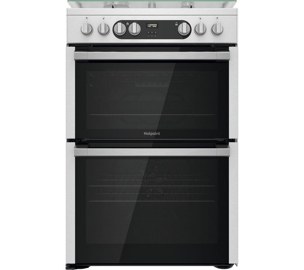 HOTPOINT HDM67G9C2CX/U 60 cm Dual Fuel Cooker - Inox, Silver/Grey