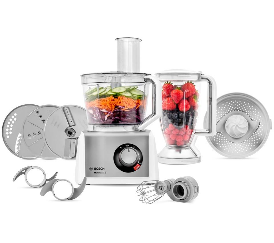 BOSCH MultiTalent8 MC812S734G Food Processor - Silver & White