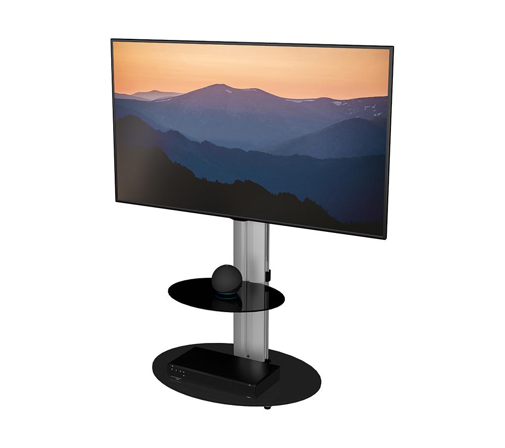 AVF Eno 600 mm TV Stand with Bracket for up to 55" TVs - Silver & Black image number 2 of 9