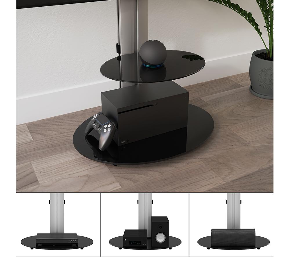 AVF Eno 600 mm TV Stand with Bracket for up to 55" TVs - Silver & Black image number 4 of 9