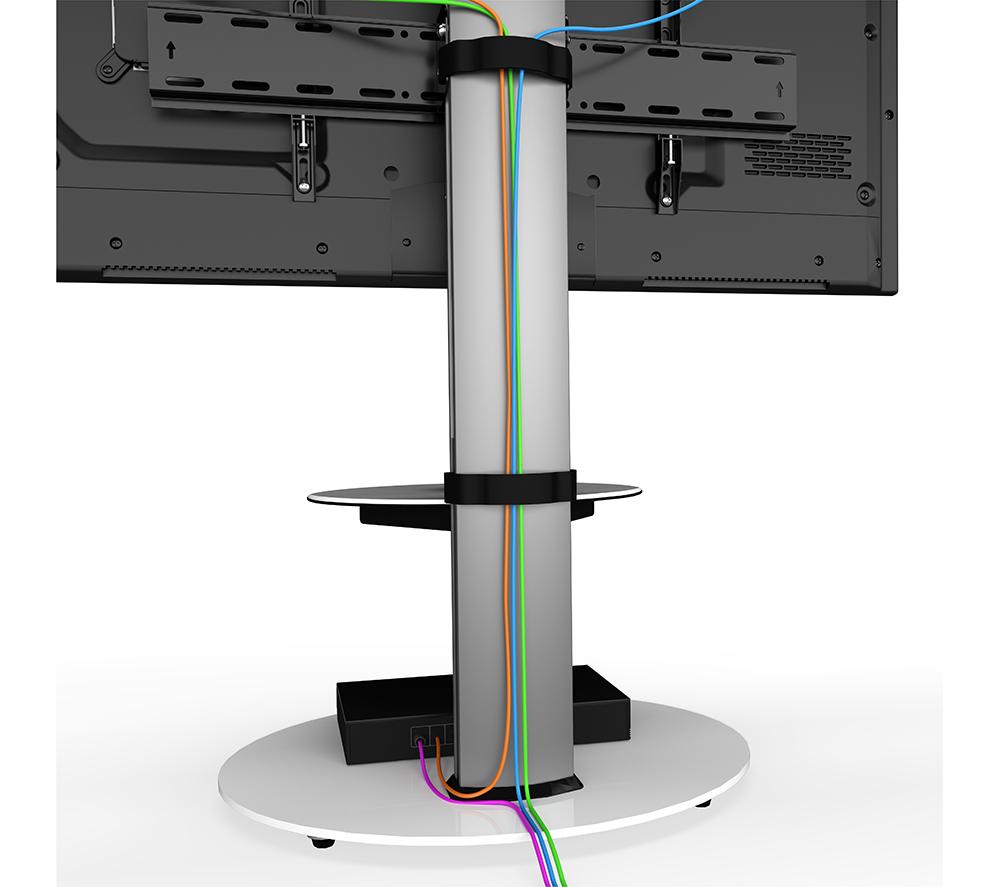 AVF Eno 600 mm TV Stand with Bracket for up to 55" TVs - Silver & White image number 5 of 9