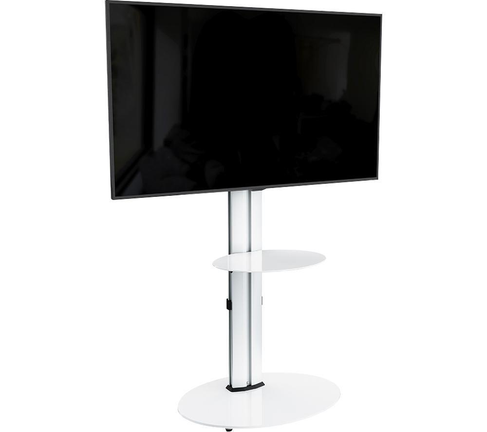 AVF Eno 600 mm TV Stand with Bracket for up to 55" TVs - Silver & White image number 8 of 9