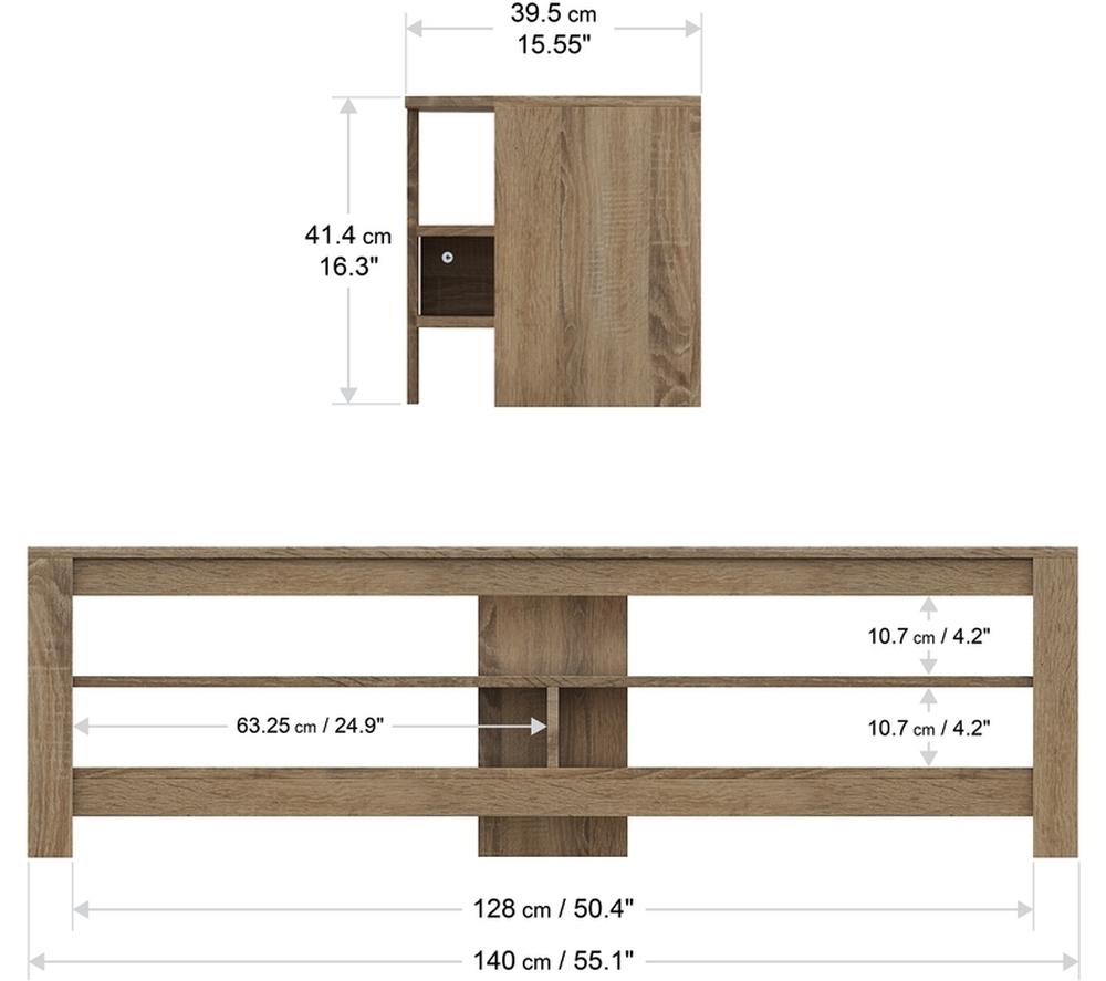 AVF Calibre CA140GO 1400 mm TV Stand for up to 65" TVs &ndash; Rustic Sawn Oak image number 6 of 6