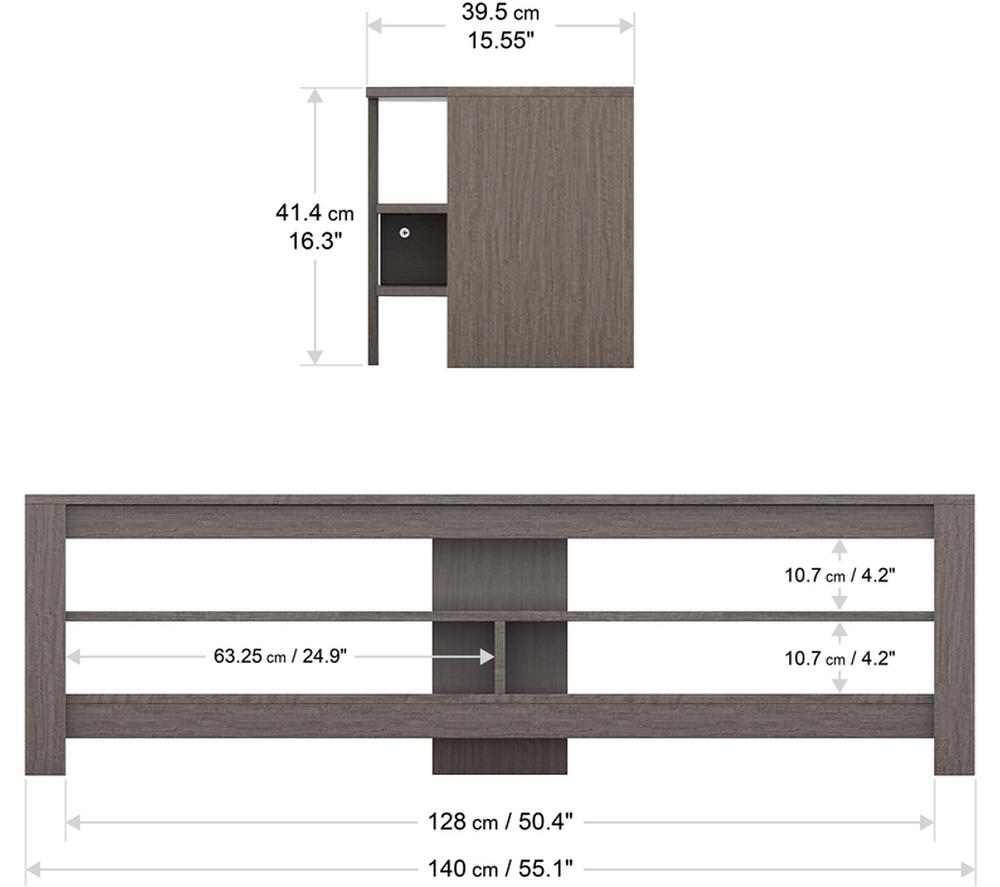 AVF Calibre CA140GRE 1400 mm TV Stand for up to 65" TVs &ndash; Grey Oak image number 6 of 7