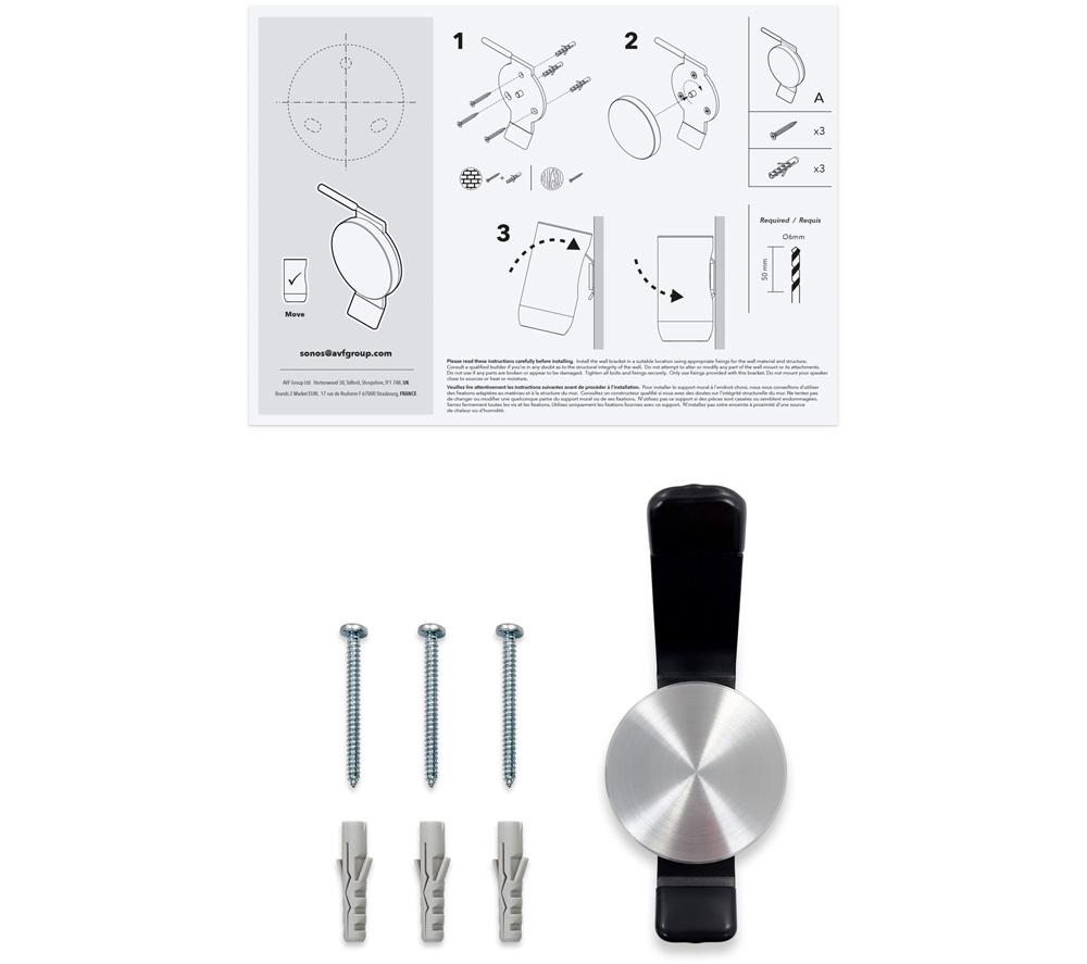 AVF AKVWLMOVB1 Sonos Move Wall Mount Fixed Speaker Bracket - Black image number 4 of 6