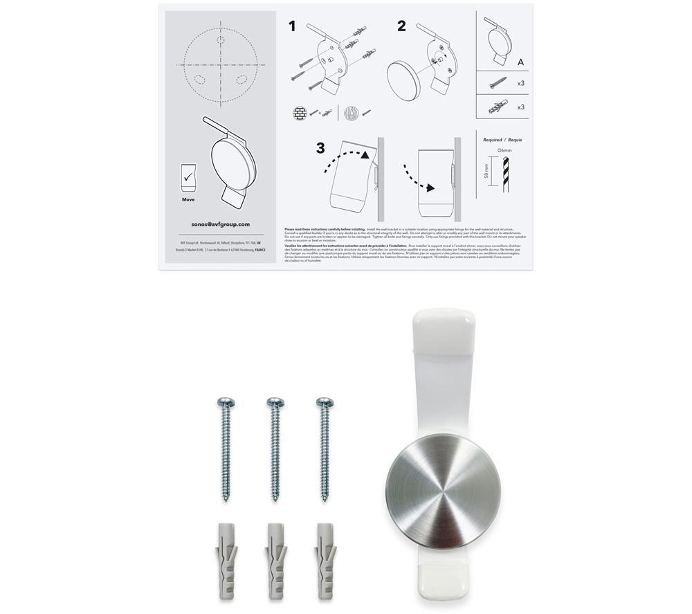 AVF AKVWLMOVW1 Sonos Move Wall Mount Fixed Speaker Bracket - White image number 4 of 6