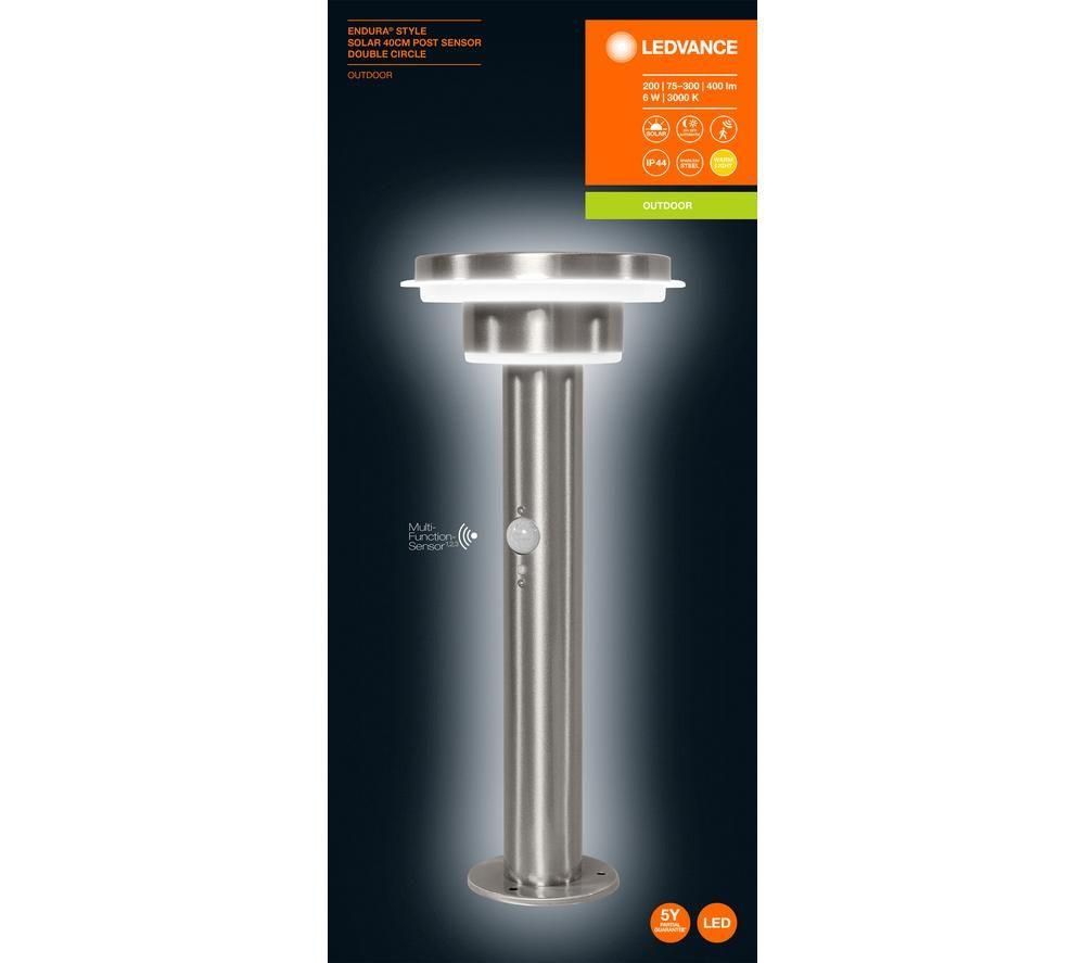 LEDVANCE Endura Style Solar LV392700 Outdoor LED Light - Stainless Steel image number 2 of 5