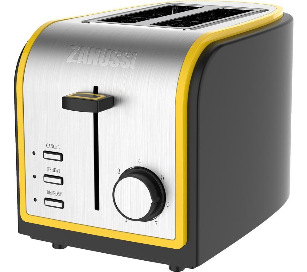 ZANUSSI ZST-6579-YL 2-Slice Toaster - Grey & Yellow
