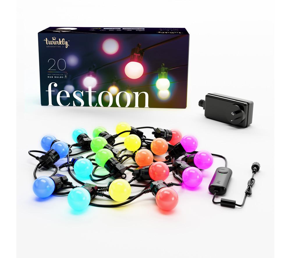 TWINKLY Festoon Generation II Smart String Lights - G45, 20 bulbs