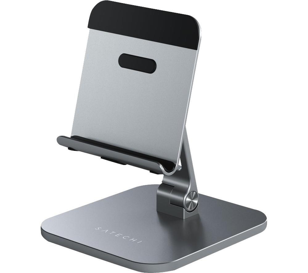 SATECHI Aluminium Desktop iPad & Tablet Stand - Silver & Black, Black,Silver/Grey
