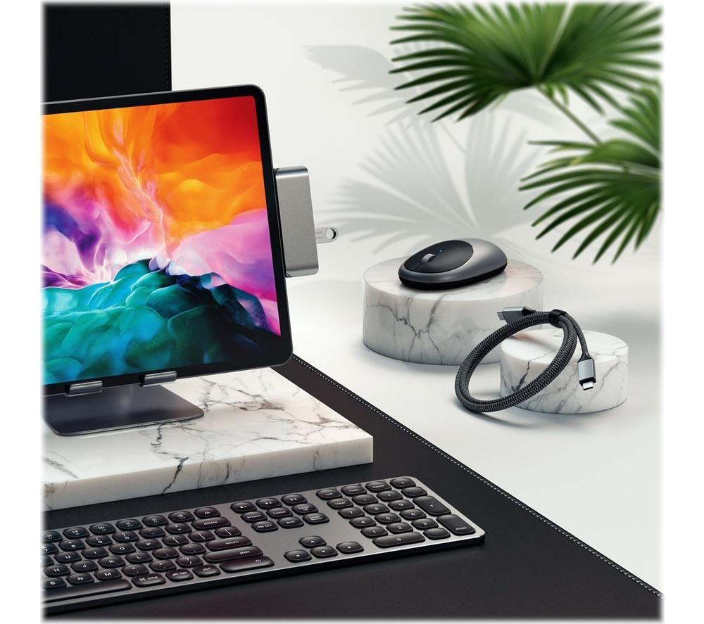 SATECHI Aluminium Desktop iPad & Tablet Stand - Silver & Black image number 4 of 9