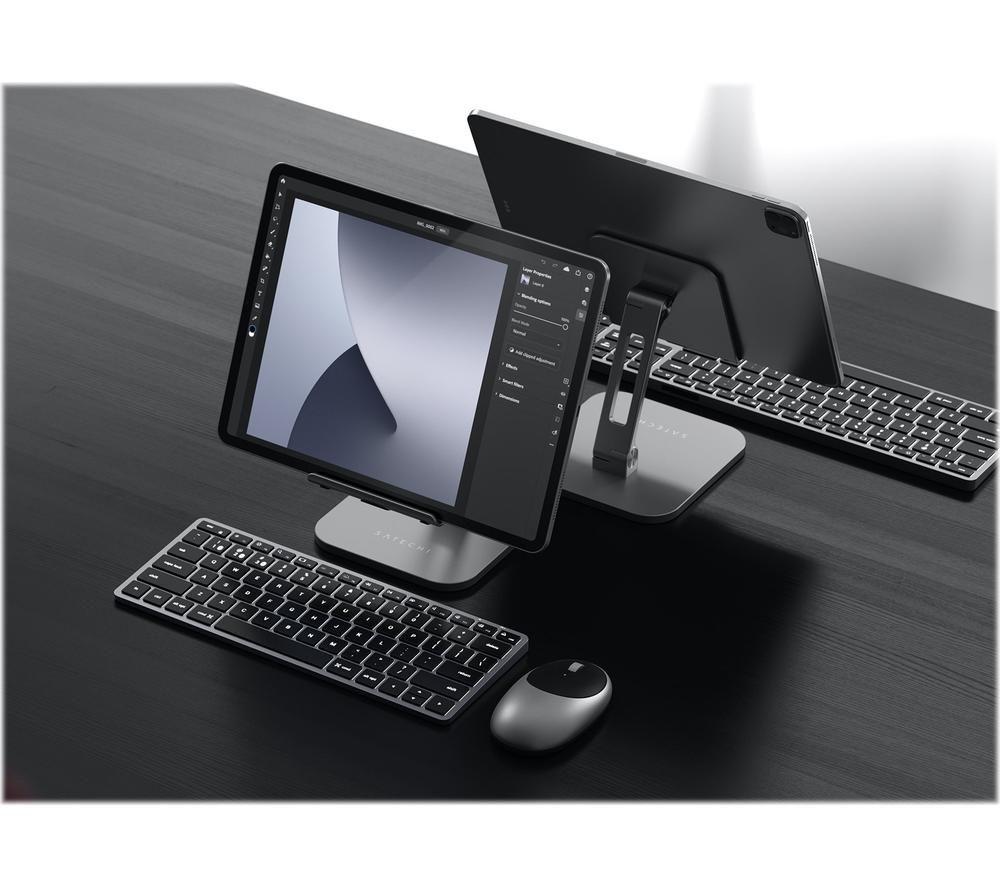 SATECHI Aluminium Desktop iPad & Tablet Stand - Silver & Black image number 5 of 9