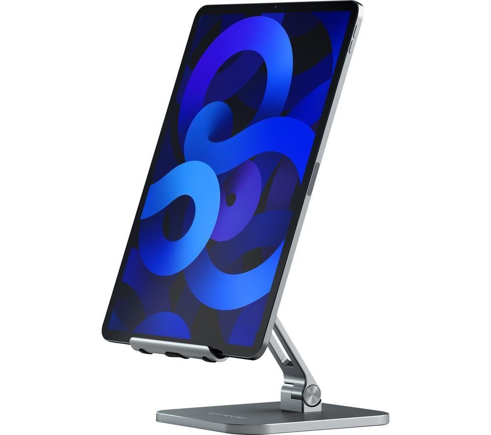 SATECHI Aluminium Desktop iPad & Tablet Stand - Silver & Black image number 8 of 9