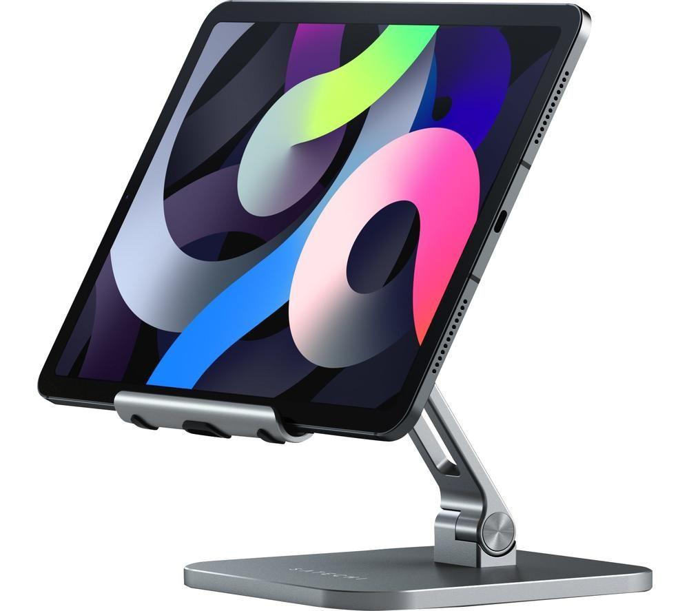 SATECHI Aluminium Desktop iPad & Tablet Stand - Silver & Black image number 9 of 9