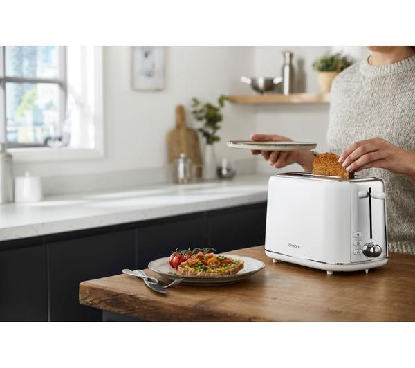 2 Slot Toaster Reheat Pull Crumb Tray 800 W 7 Browning Settings Cord Storage TCP05.C0WH Pure White Kenwood Abbey Lux Toaster Defrost and Cancel Functions