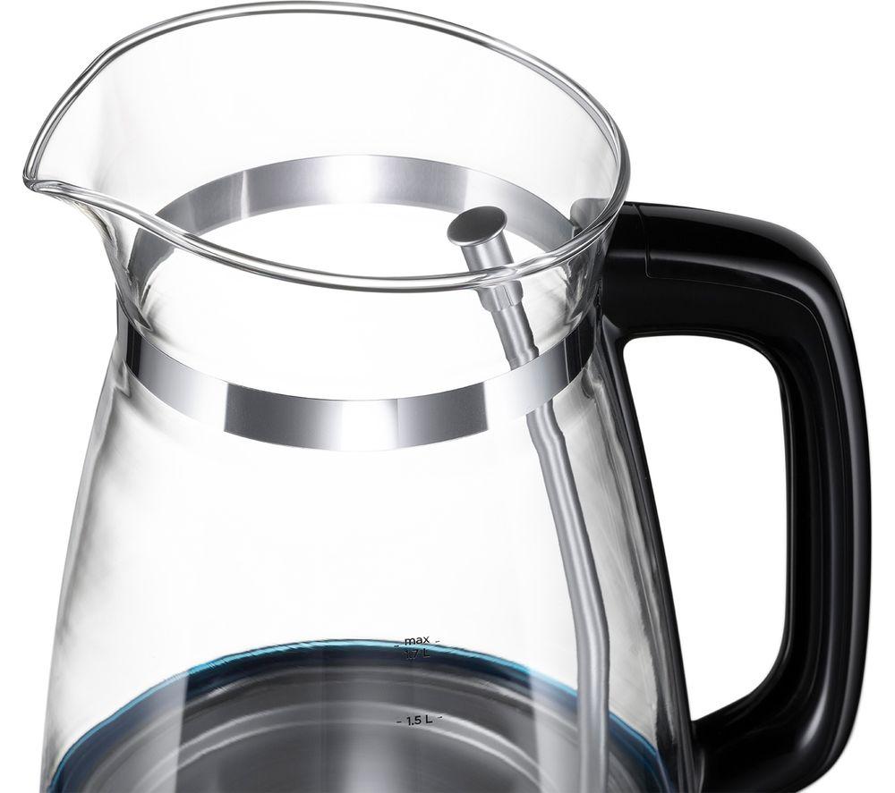  Russell Hobbs Glass 1.7L Electric Kettle, Black