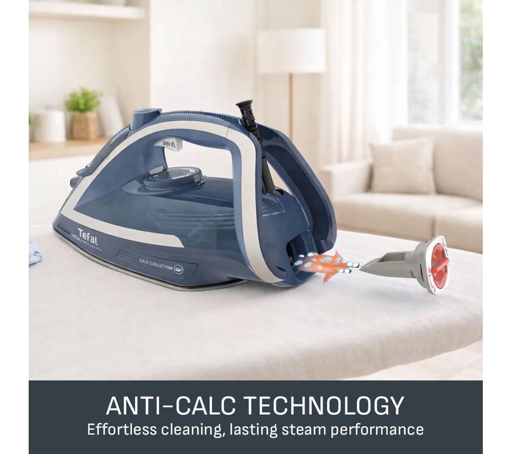 TEFAL Ultraglide Anti-Scale Plus FV5874G0 Steam Iron - Blue & Silver image number 7 of 10