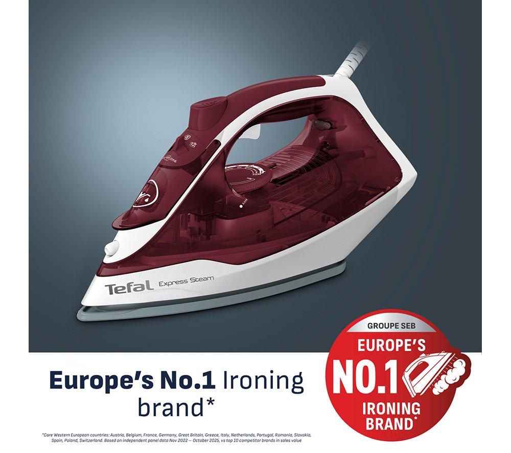 TEFAL Express Steam FV2869 Steam Iron - White & Red image number 2 of 11