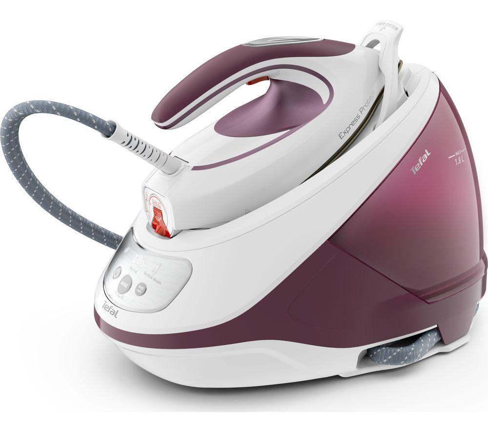 Image of TEFAL Express Protect SV9201 Steam Generator Iron - White & Burgundy