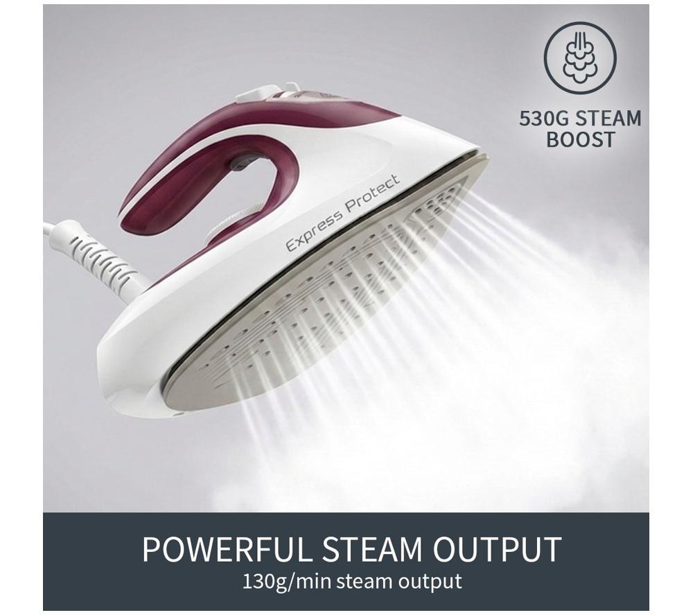 TEFAL Express Protect SV9201 Steam Generator Iron - White & Burgundy image number 3 of 11