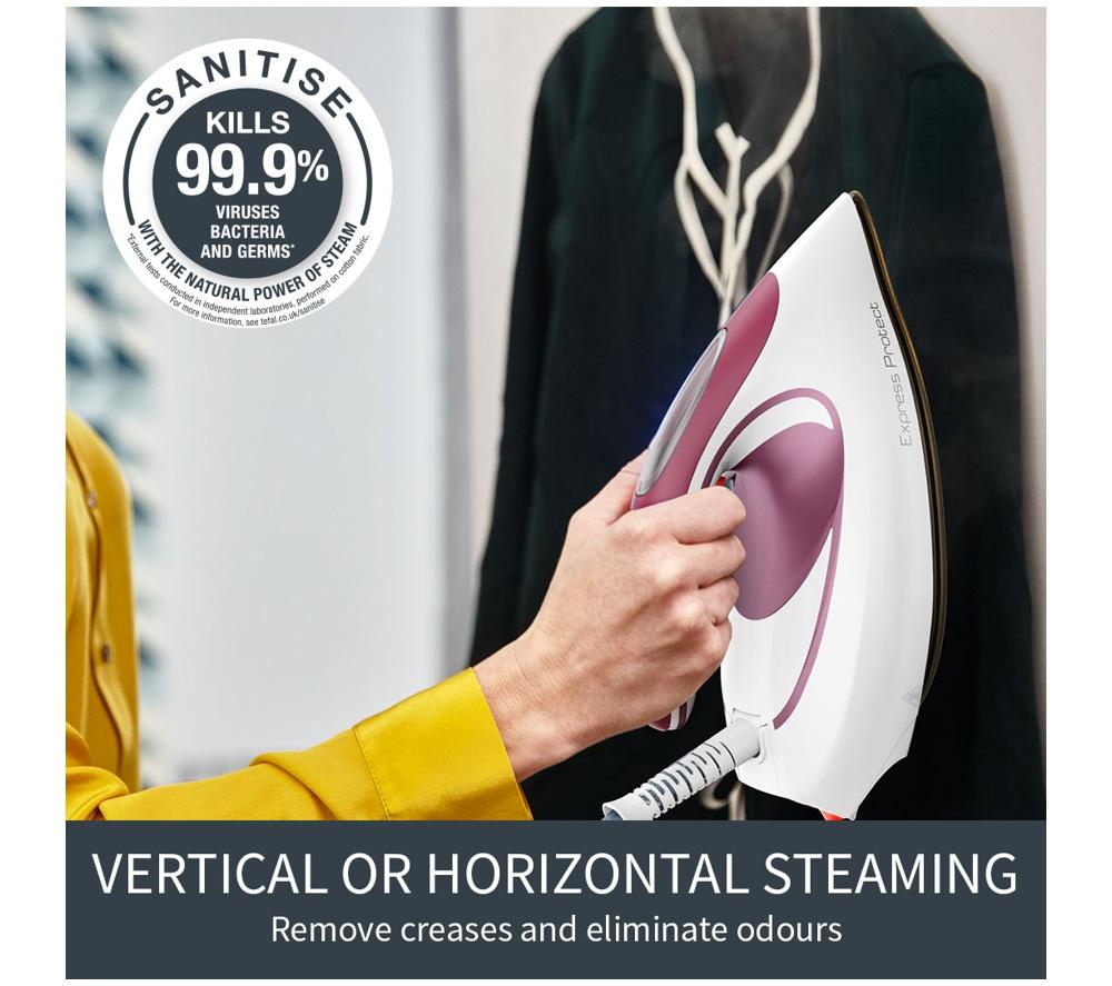 TEFAL Express Protect SV9201 Steam Generator Iron - White & Burgundy image number 9 of 11