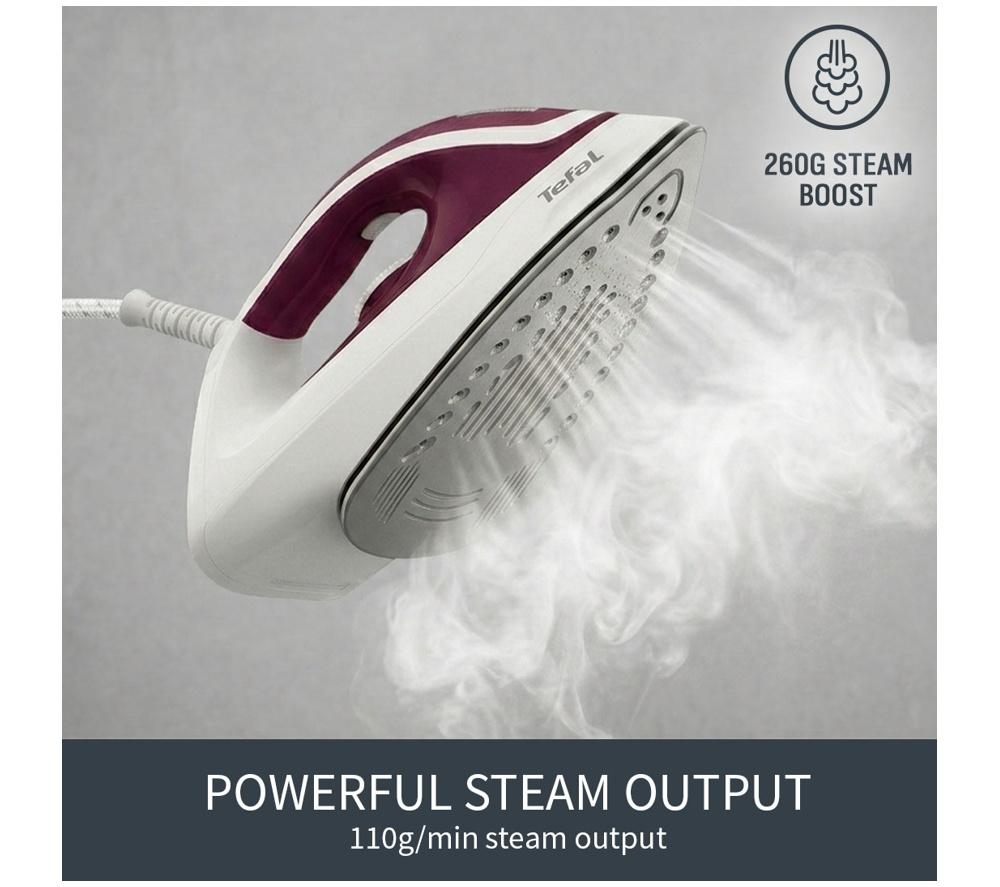 TEFAL Express Essential SV6110 Steam Generator Iron - White & Red image number 3 of 9