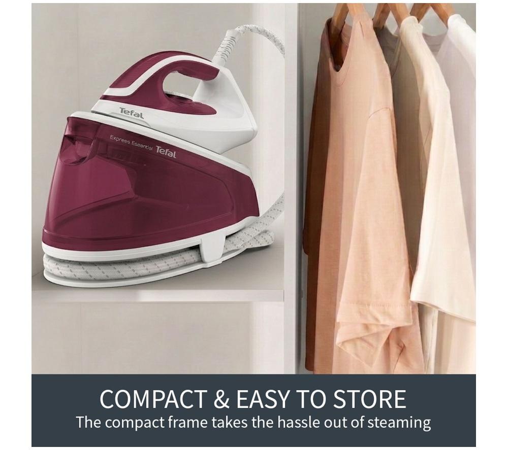 TEFAL Express Essential SV6110 Steam Generator Iron - White & Red image number 5 of 9