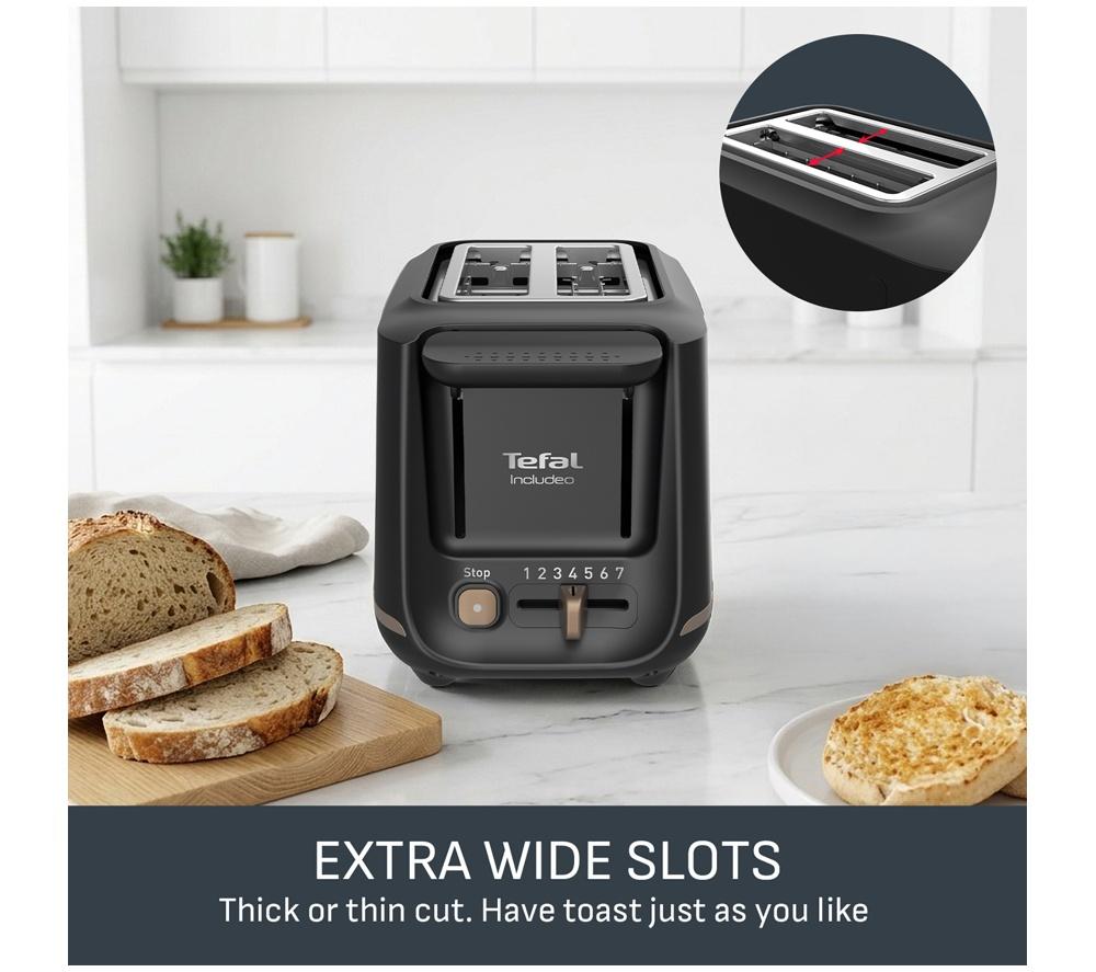 TEFAL Includeo TT533840 2-Slice Toaster - Black image number 9 of 11