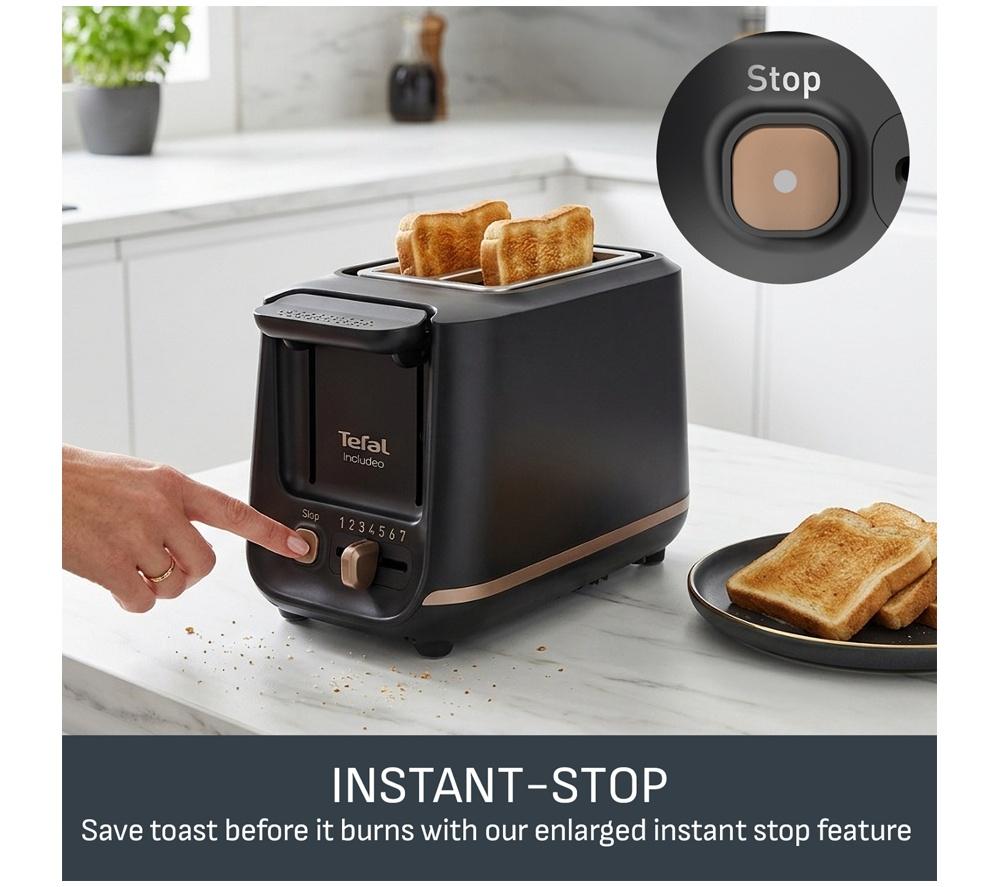 TEFAL Includeo TT533840 2-Slice Toaster - Black image number 10 of 11