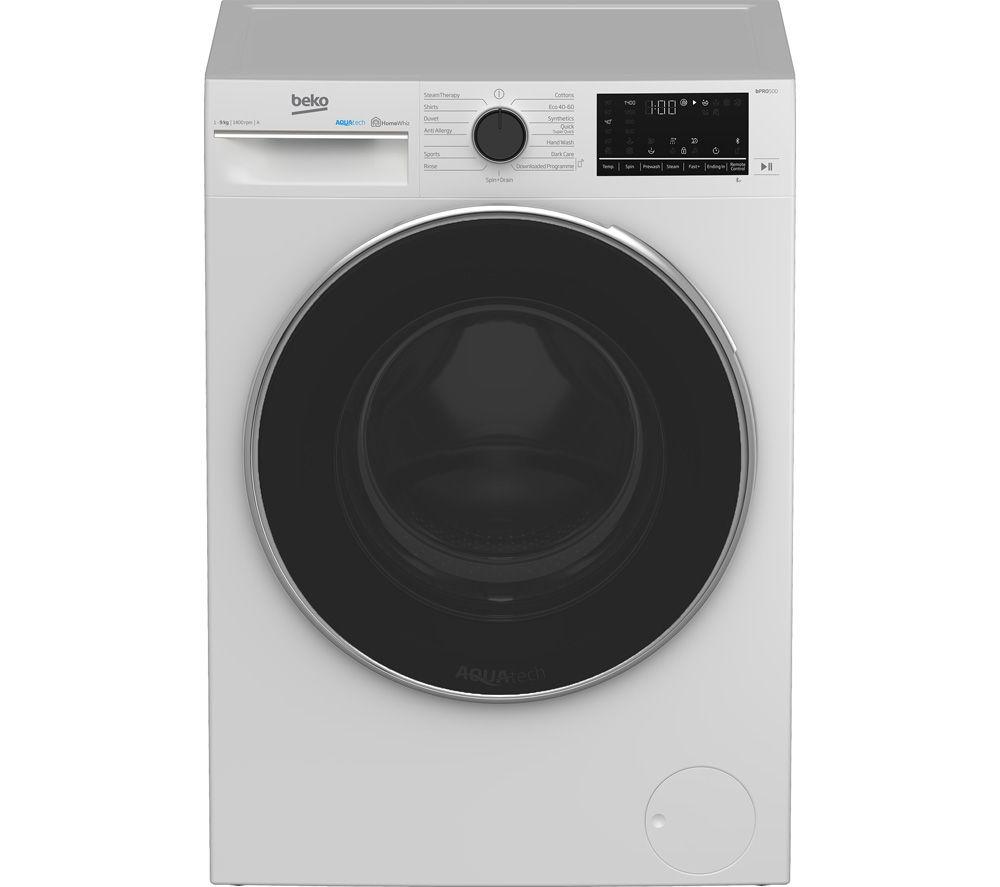 BEKO Pro AquaTech B5W5941AW Bluetooth 9 kg 1400 Spin Washing Machine - White, White
