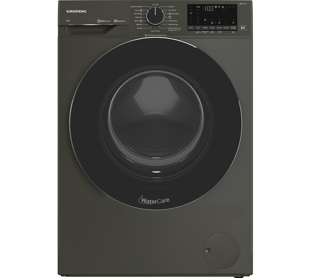 GRUNDIG GW78941FG Bluetooth 9 kg 1400 Spin Washing Machine - Graphite, Silver/Grey