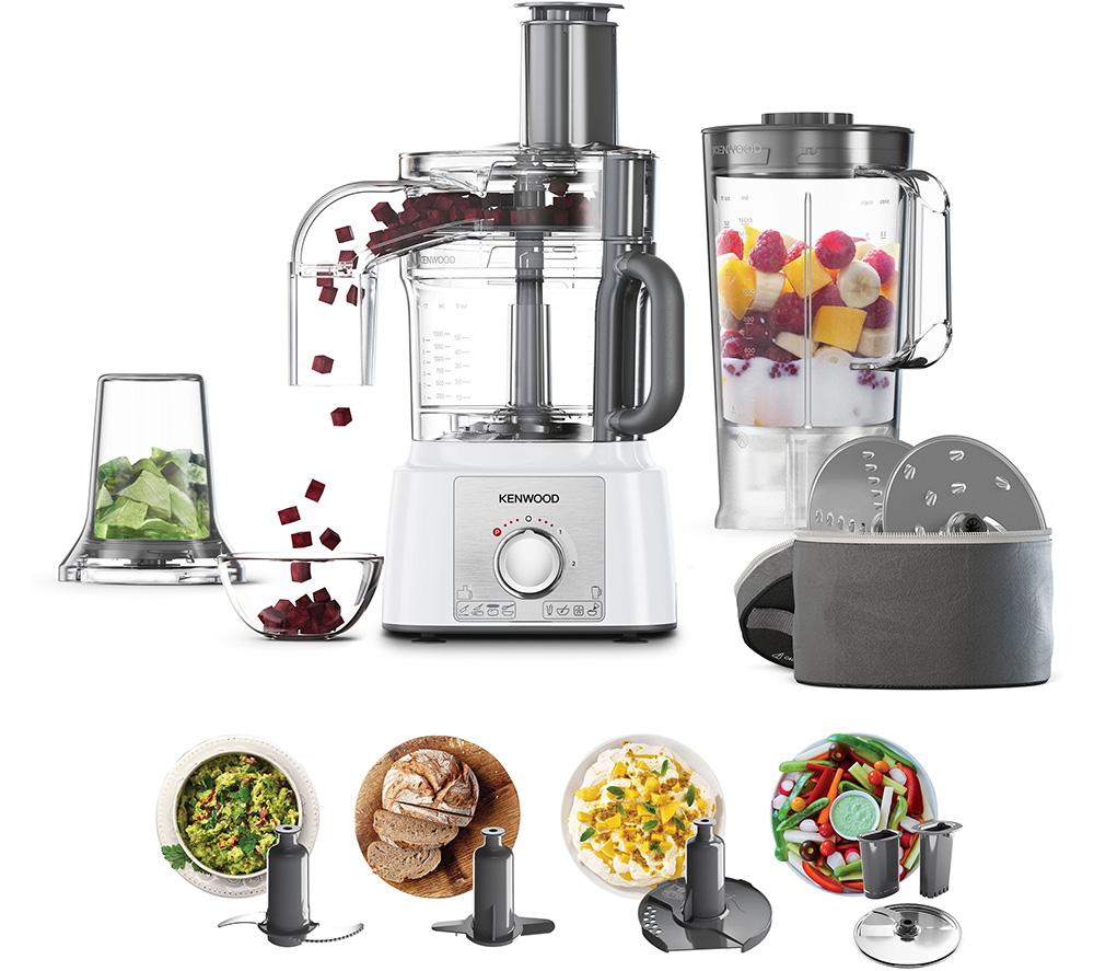 Kenwood Food Processor 3L Bowl, 1.5L Thermo-Resist Glass Blender, 1000