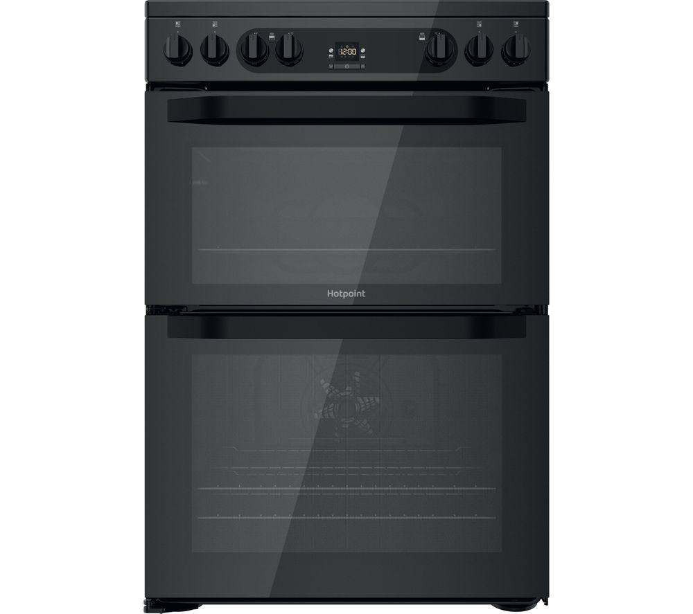 HOTPOINT HDM67V92HCB 60 cm Electric Ceramic Cooker – Black, Black