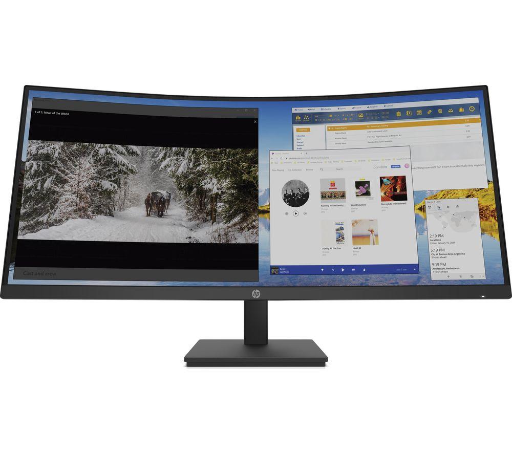 Image of HP M34d Wide Quad HD 34" IPS LCD Monitor - Black, White