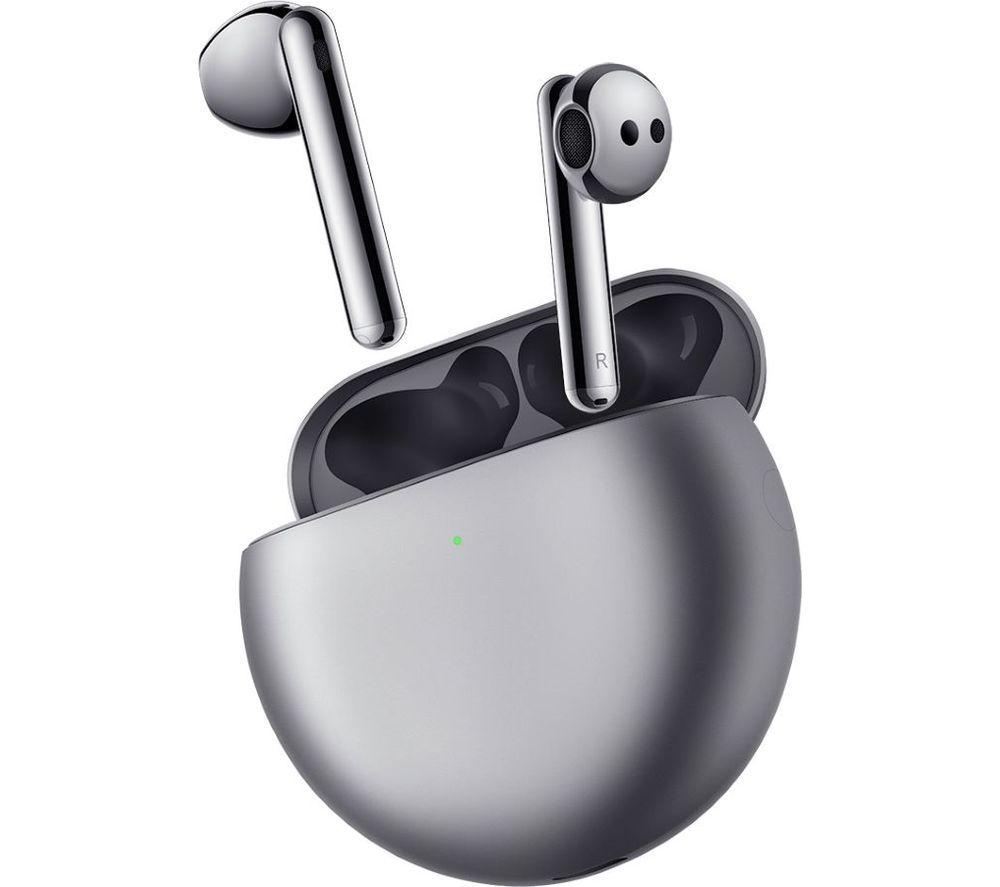 HUAWEI Freebuds 4 Wireless Noise-Cancelling Earphones & Band 6 Bundle - Silver & Black image number 4 of 17