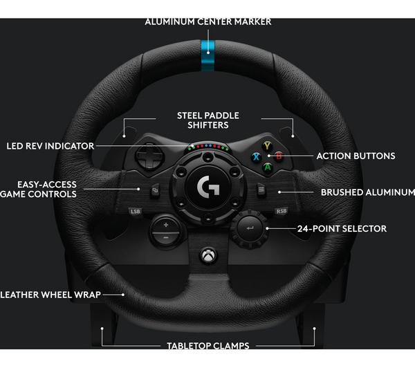 LOGITECH G923 Xbox & PC Racing Wheel, Pedals & Driving Force Shifter Bundle image number 4