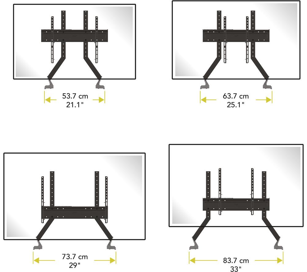 AVF 600 mm Extra Large Replacement TV Base for up to 100" TVs - Black & Silver image number 6 of 8