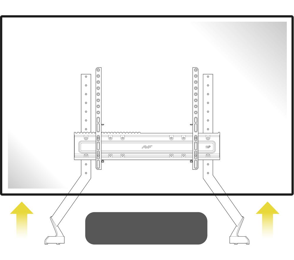 AVF 600 mm Extra Large Replacement TV Base for up to 100" TVs - Black & Silver image number 7 of 8