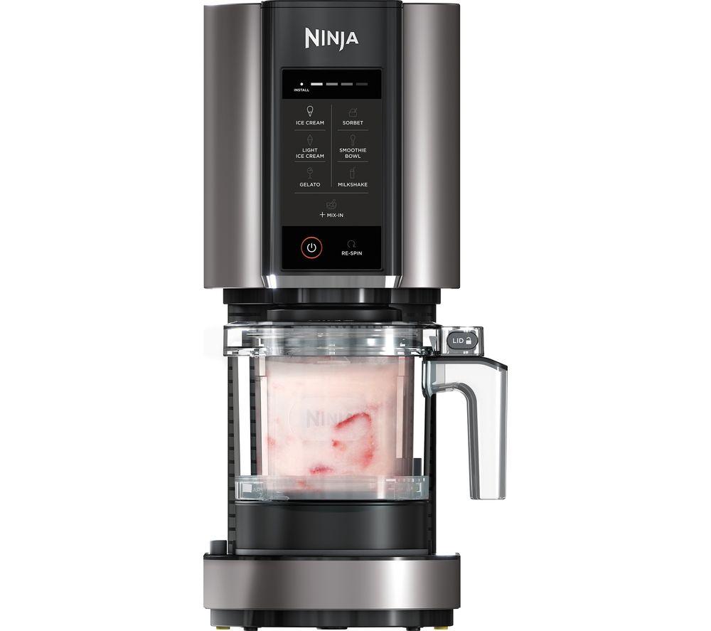 NINJA Creami NC300UK Ice Cream & Frozen Dessert Maker ? Black & Silver, Silver/Grey,Black