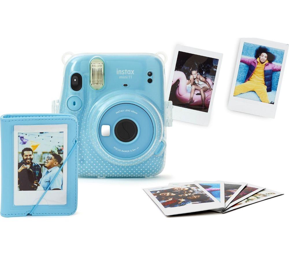 Fujifilm Instax Mini 11 Camera with Clear Case, films and stickers bundle 