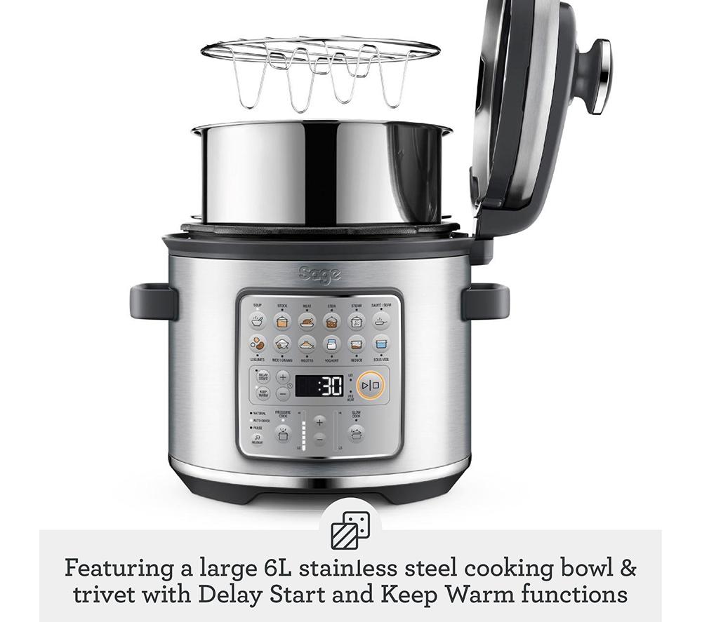 SAGE Fast Slow GO SPR680BSS Multicooker - Brushed Stainless Steel image number 3 of 10