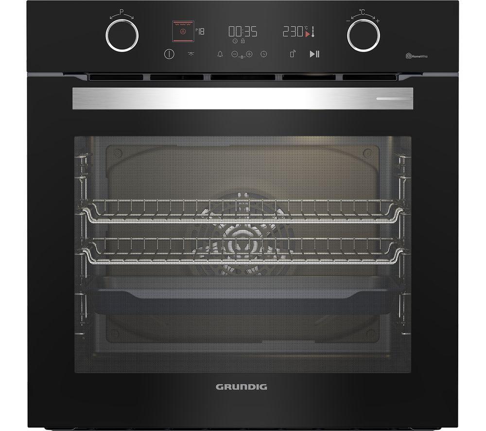 GRUNDIG GEBM12400BC Electric Smart Oven - Black & Stainless Steel, Stainless Steel