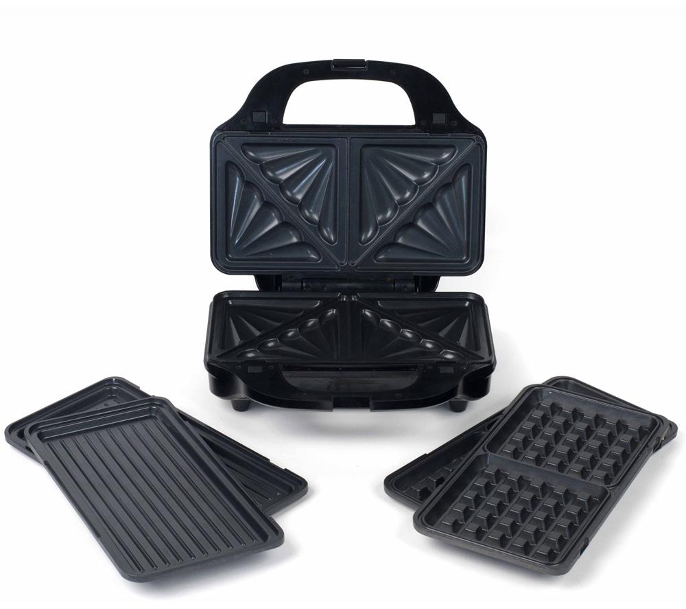SALTER Deep Fill EK2143 Sandwich Toaster & Waffle Maker - Silver & Black