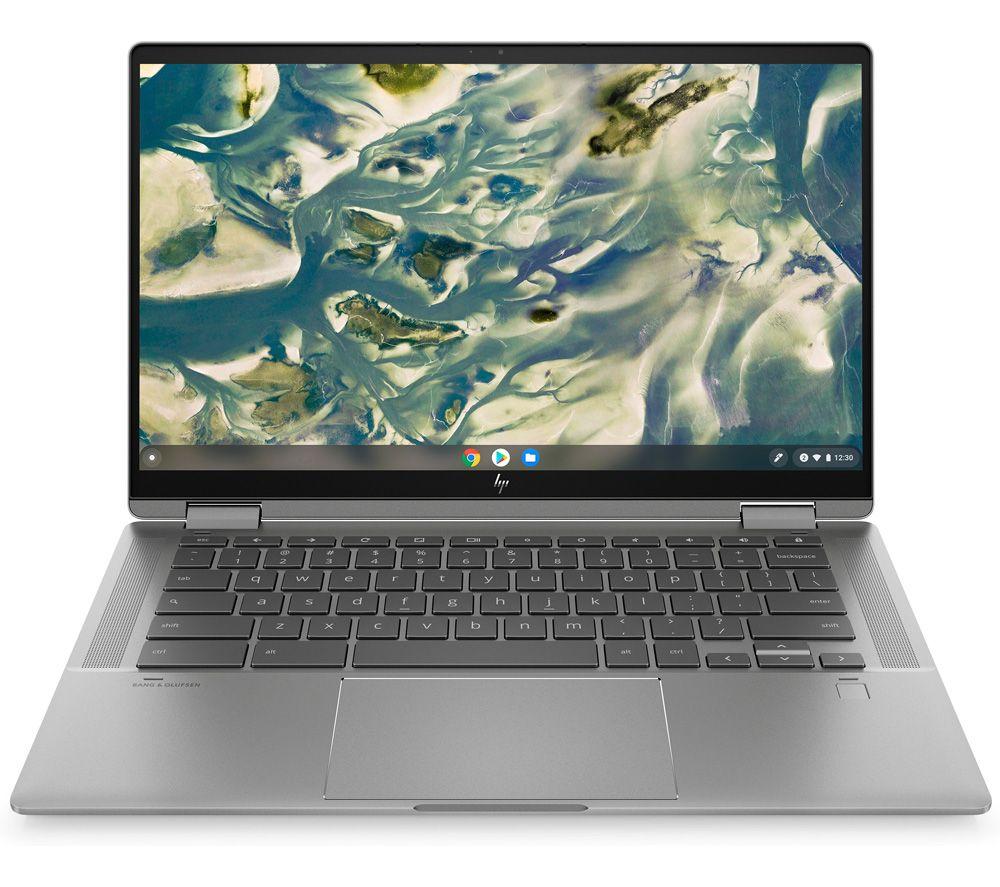 Image of HP x360 14" 2 in 1 Chromebook - Intel®Core i5, 256 GB SSD, Silver, Silver/Grey