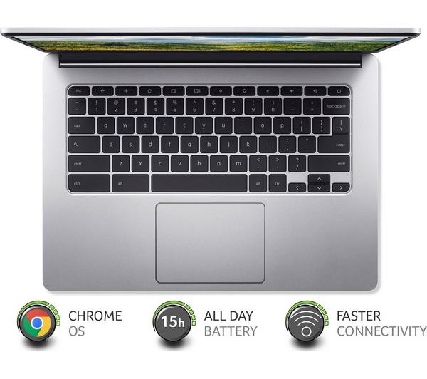 ACER 314 Touch 14" Chromebook - MediaTek MT8183C, 128 GB eMMC, Silver image number 2